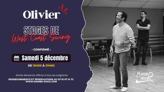 Flyer Stage de WEST COAST SWING avec Olivier